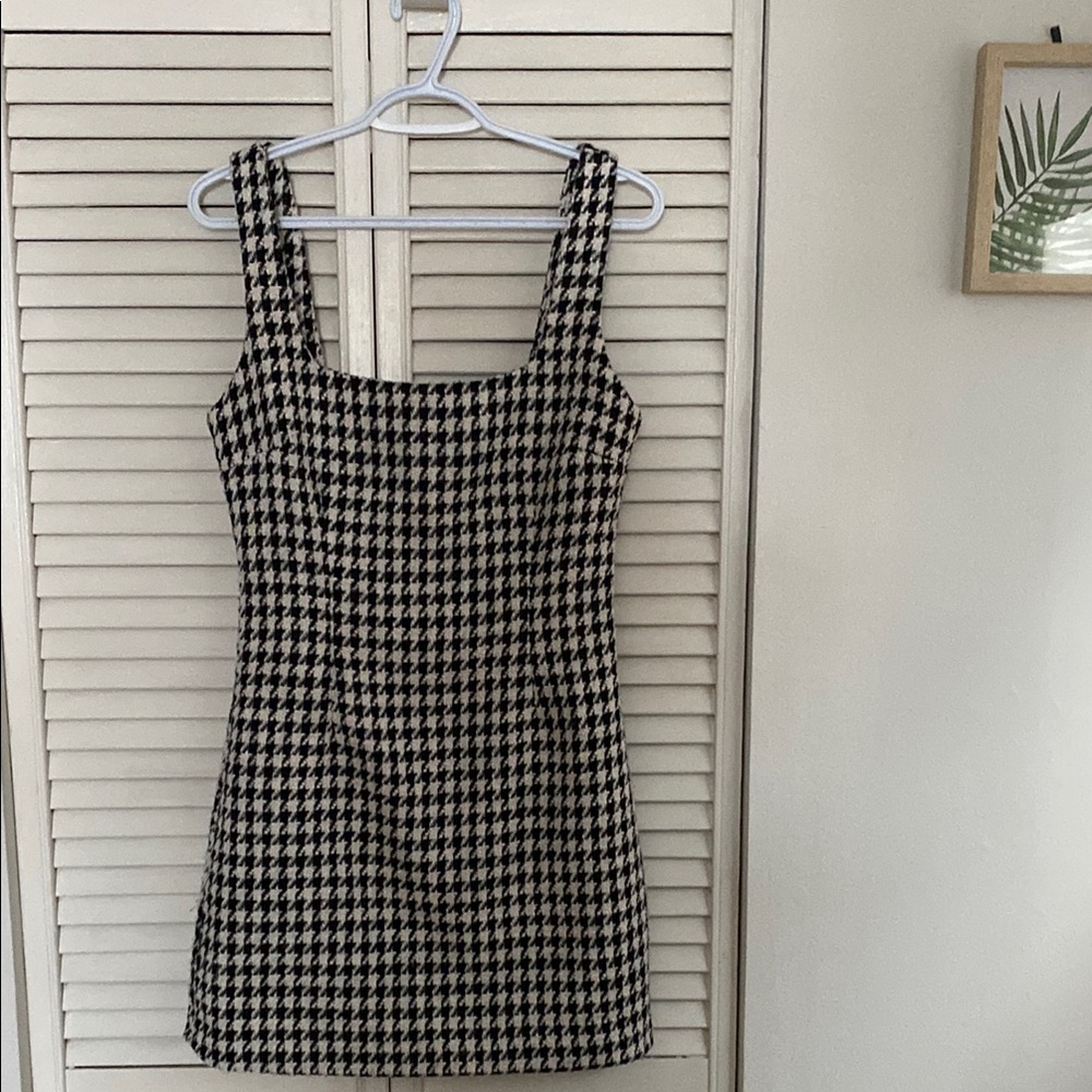 Dynamite Black and White Houndstooth Mini Dress
